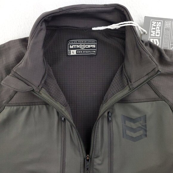 MTN OPS Geo Grid Fleece 1/4 Zip 205gsm Pullover Stretch Men's Large NWT - Picture 4 of 13